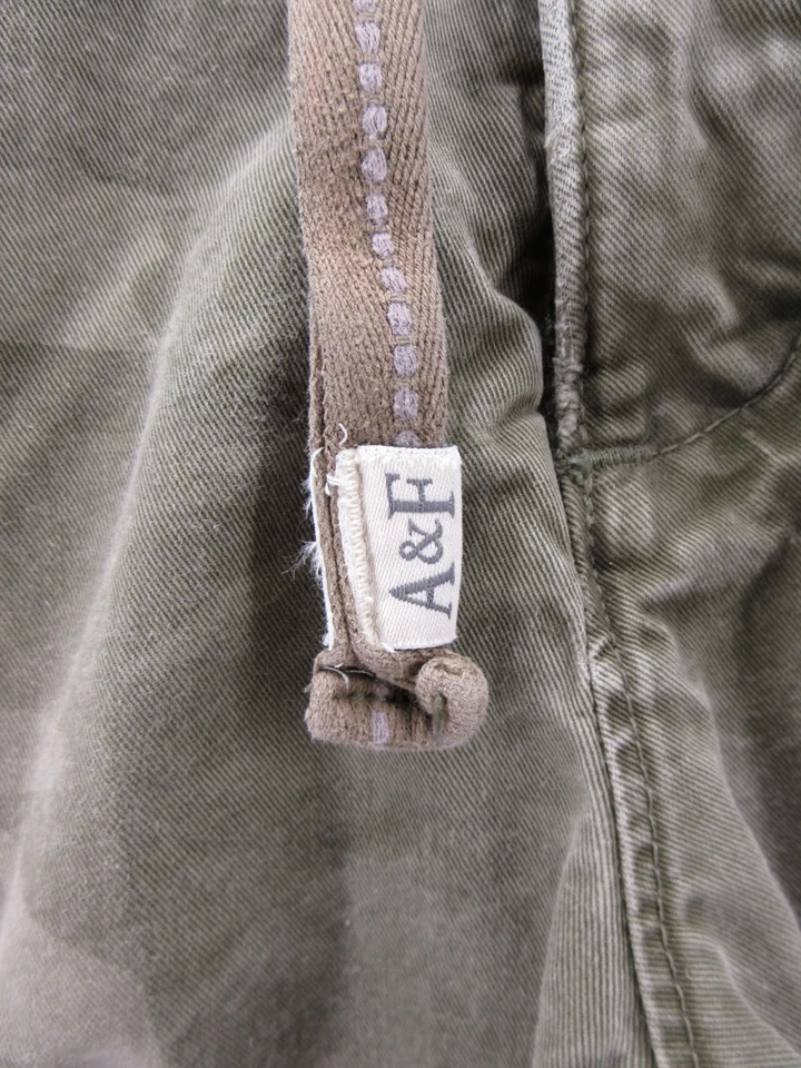 Pantalones Cortos Abercrombie & Fitch Hombres 31 Verde Carga Camuflaje Botón Mosca Utilidad Y2K Campo Foto 4 de 4
