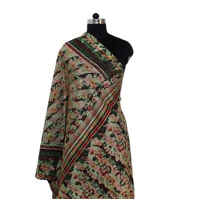 New Indian Silk Kantha Fashion Scarf Reversible Bohemian Handmade Headpieces Big