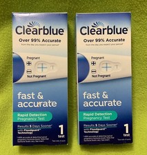 Clearblue Rapid Detection Pregnancy Test Lot Of 2 New Exp Date June 2027