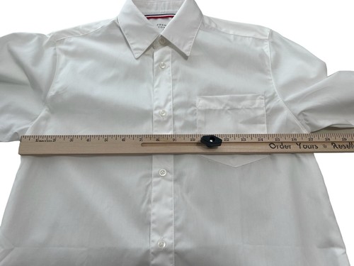French Toast School Uniform Boys Button Down Long Sleeve White Shirt SZ 14 - Picture 7 of 9