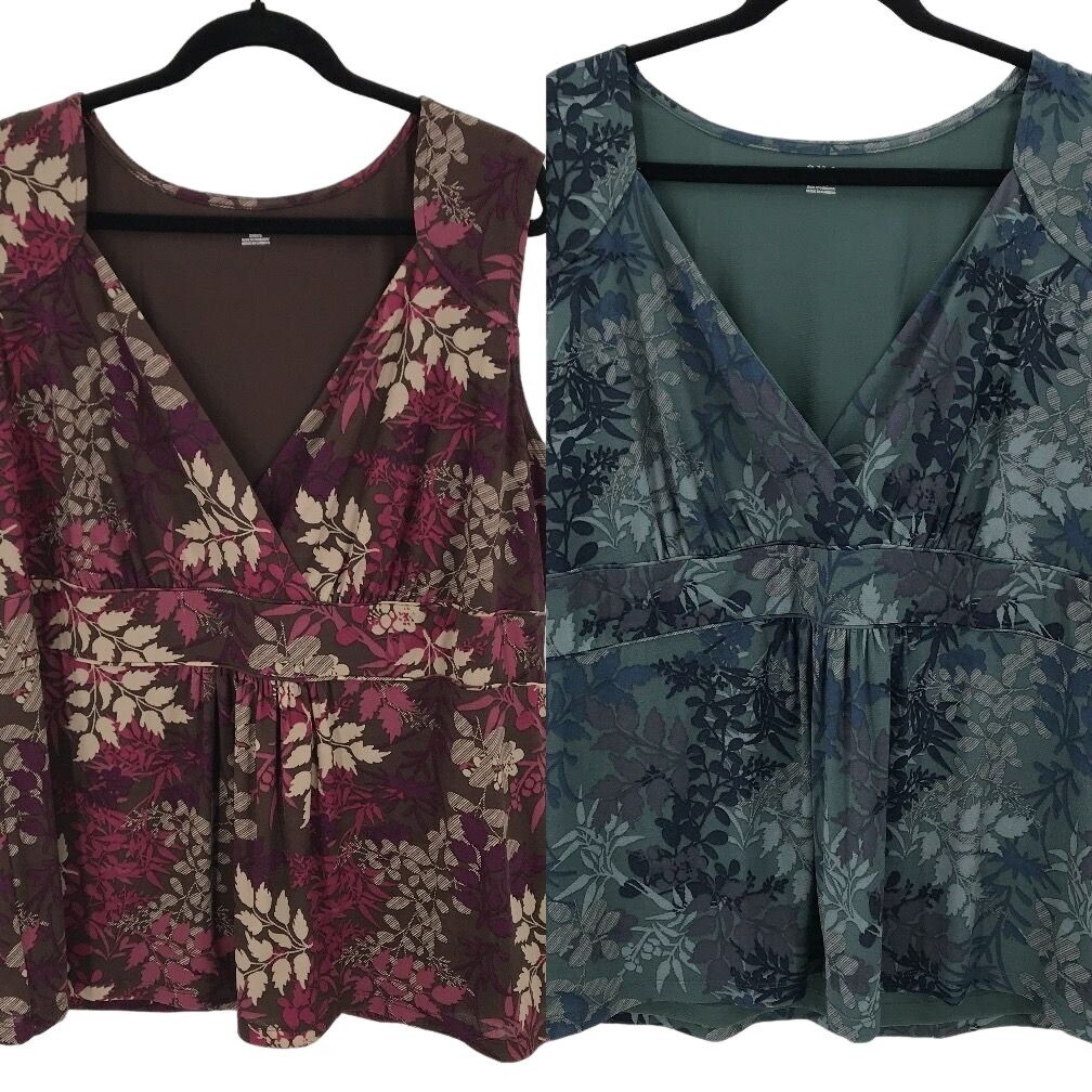 Blouse Fluide Ana A New Approach - Taille 2X - Manches Longues Satin Cuivre/noir Floral