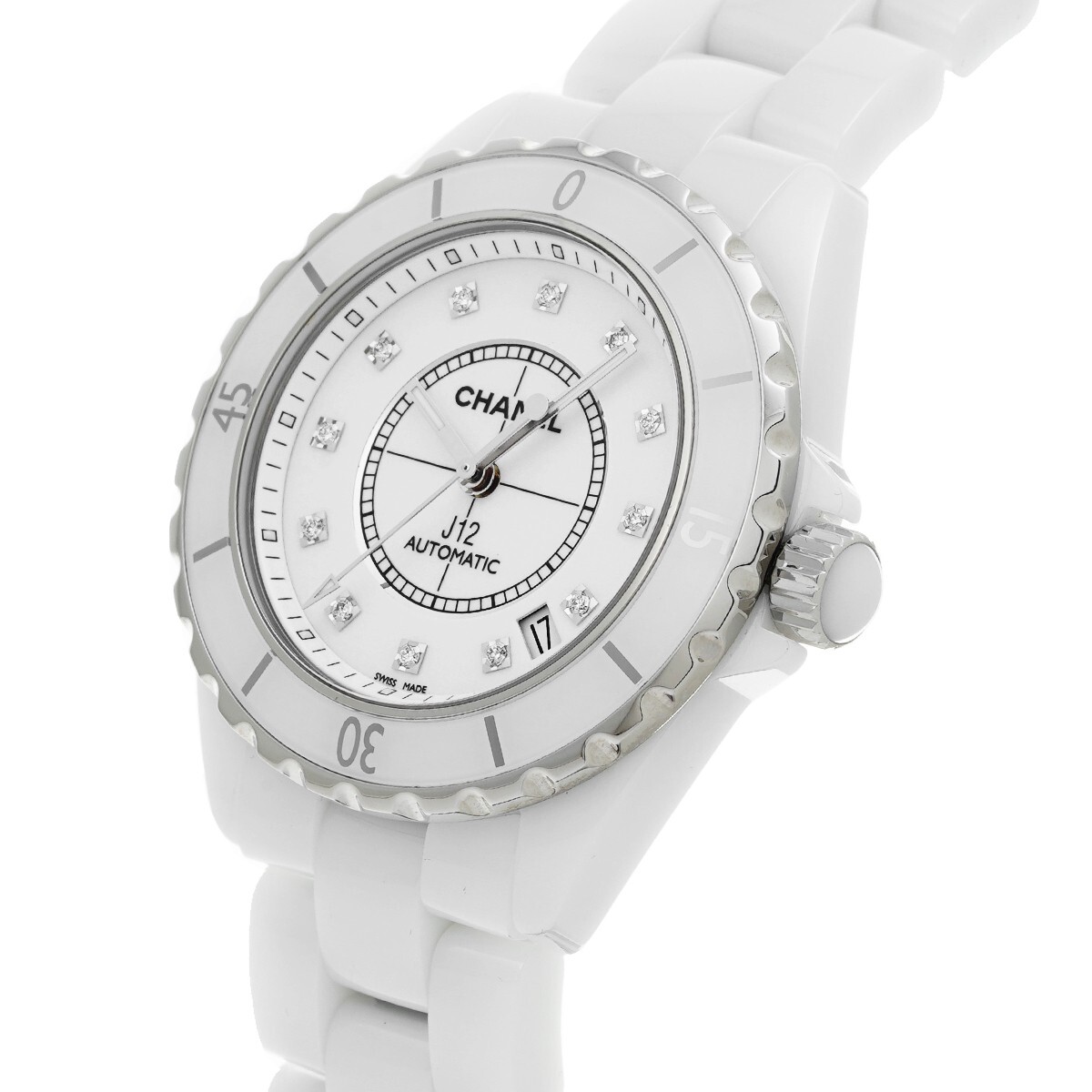 Chanel J12 WDiamond Ladies Watch - White for sale online | eBay