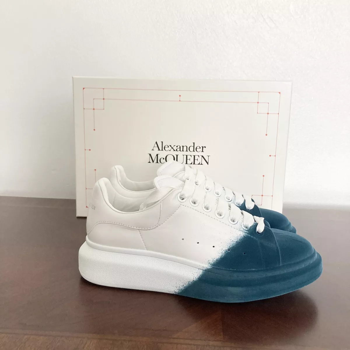 New Alexander McQueen Spray Paint Over Sized Sneakers Size 7US/40EU  MSRP:$790