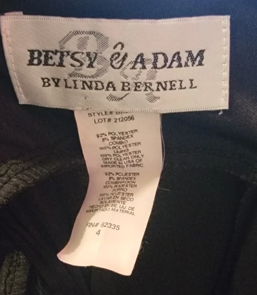 Vtg Betsy & Adam Sz 4 Women's Black Ruffle Grunge Whimsigoth Halter Maxi Dress - Image 3 of 3