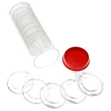 20 Air-Tite H27 Direct Fit 1/2oz Gold Eagle Coin Holders & Red Plug Capsule Tube