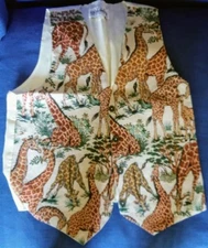 Vintage Idea Nuova 90s Giraffe Vest Medium Large Zoo Animals Women's Ladies M/L