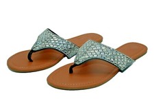 Women's Open Toes Black Thong Rhinestone Upper Sandals 6 7 8 9 10 11