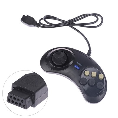 Classic Wired 6 Buttons Joypad Handle Game Controller For SEGA MD2 Mega D.h7