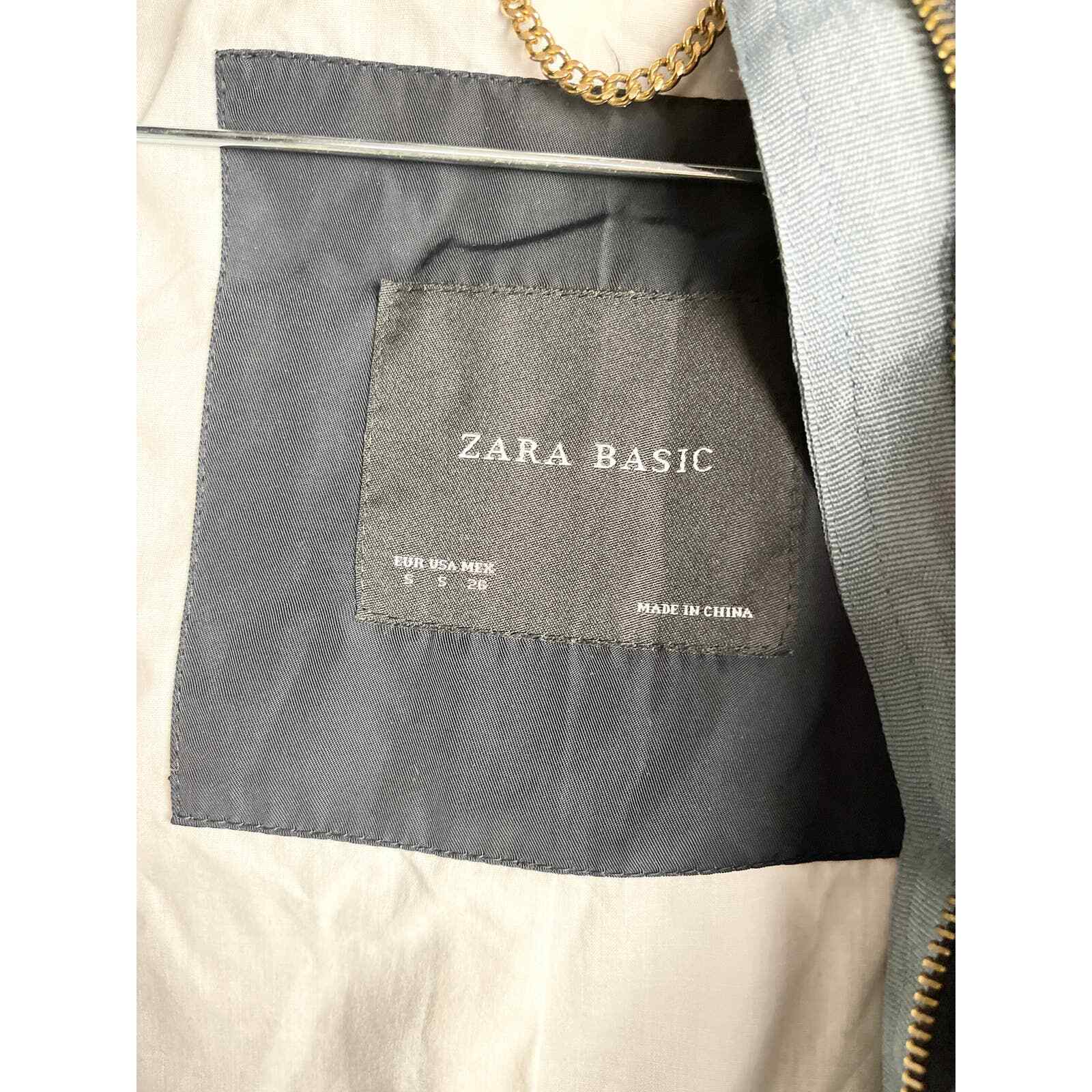 Zara Basic Jacket Blue Womens Size Small - image 8
