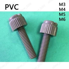 PVC Plastic Slotted Cheese Knurled Head Hand Screws M3 M4 M5 M6