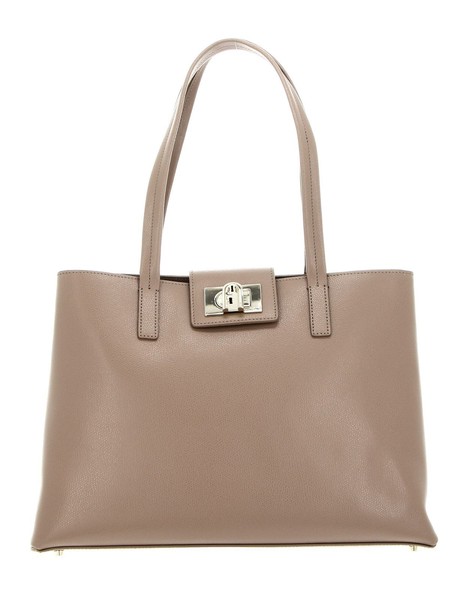 Furla 1927 Tote Bag L Schultertasche Tasche Greige Beige Neu-image