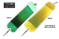 NEW - SUPERTACKLE -  11" PADDY WACKER - GREEN GOLD GLOW Salmon trolling flasher.