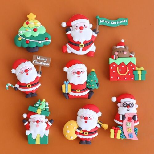 1/5PCS Polymer Clay Doll Merry Christmas Cartoon Pattern Cupcake Decorations - Picture 1 of 15