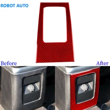 For Dodge Journey 11-20 Red Carbon Fiber Rear Power Outlet Storage Panel Trim