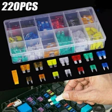 220PCS Blade Fuse Assortment Auto Car Truck Motorcycle FUSES Kit ATC ATO ATM Set