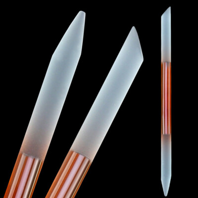 Glass Manicure Pedicure Cuticle Pusher Remover Nail file Buffer Scrubs Stick