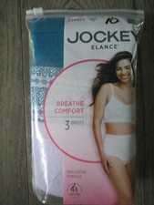 Womens Jockey Elance Breathe Comfort lot/3 100 Cotton Brief Panties sz 10 NWT