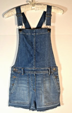 Crewcuts by J. Crew Denim Blue Jean Overall Short Cotton Stretch Girls 10 EUC