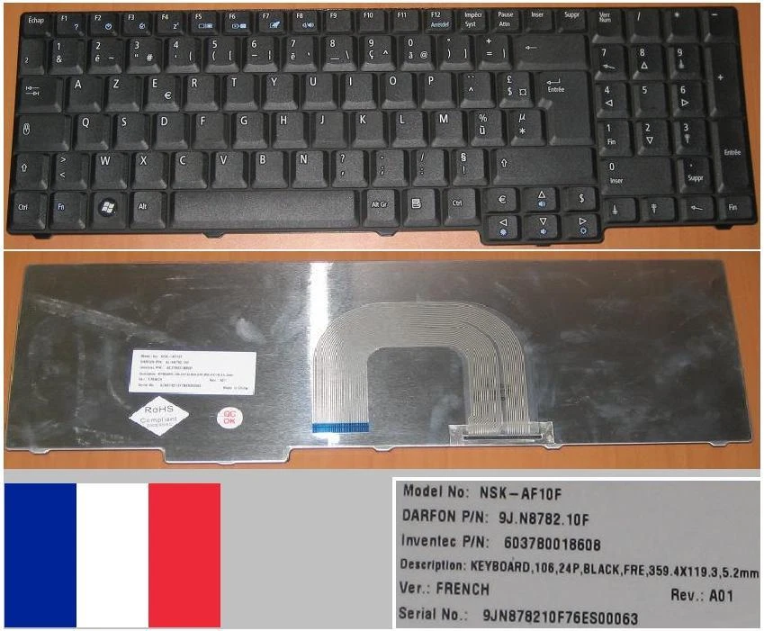 Clavier Packard Bell EasyNote STEELE GP Français Azerty