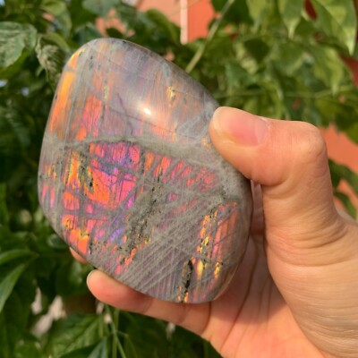 500g Flash Purple Labradorite Free Form Crystal Quartz Decor Healing Reiki 82mm