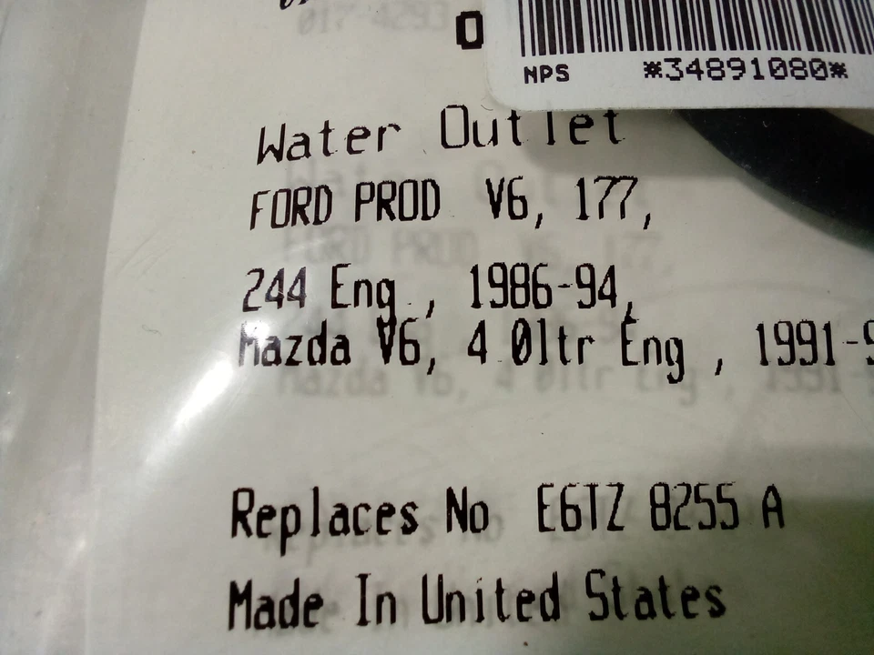 Junta de cuello de agua Fel-Pro 35404 - 017-4293-0, Mazda Ford Pro V6, 177 Foto 3 de 4