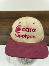 Vintage Yupoong Snap Back Hat With "Cap Rap" Care Supply Co Wool 90s