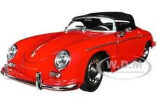 PORSCHE 356A SPEEDSTER SOFT TOP RED 1/24 DIECAST MODEL CAR BY WELLY 24106