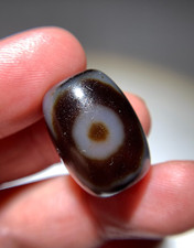 Tibetan Agate Dzi Bead 3 Eyes Amulet Pendant 23mm x 16.9mm