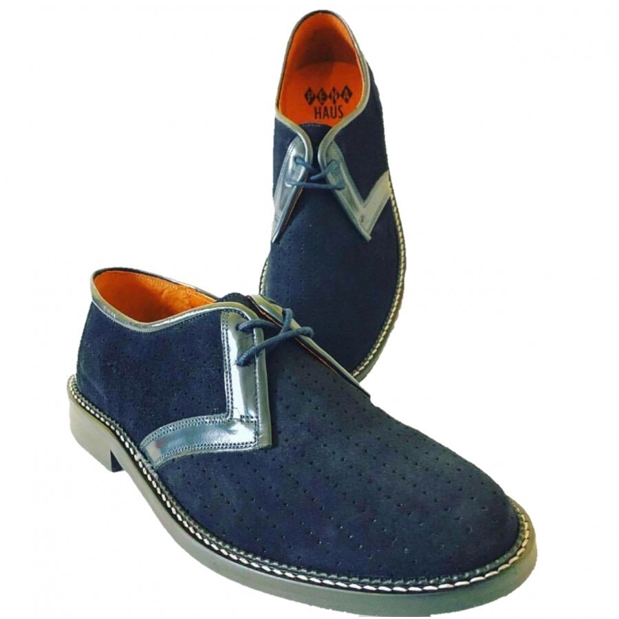 Penahaus Arrow Navy Blue Suede Shoes Rockabilly 10 1/2 11 EU 45 Elvis  VLV
