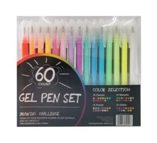 NEW 60 count Gel pen set Classic colors Metallic pastels glitter