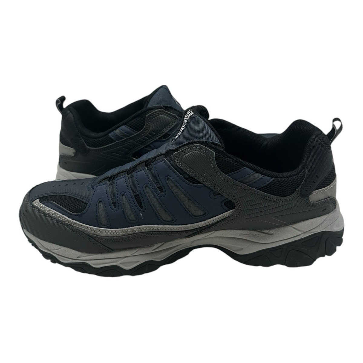 Skechers After Burn Walking Shoes Mens 14 EWW Navy Gray Slip
