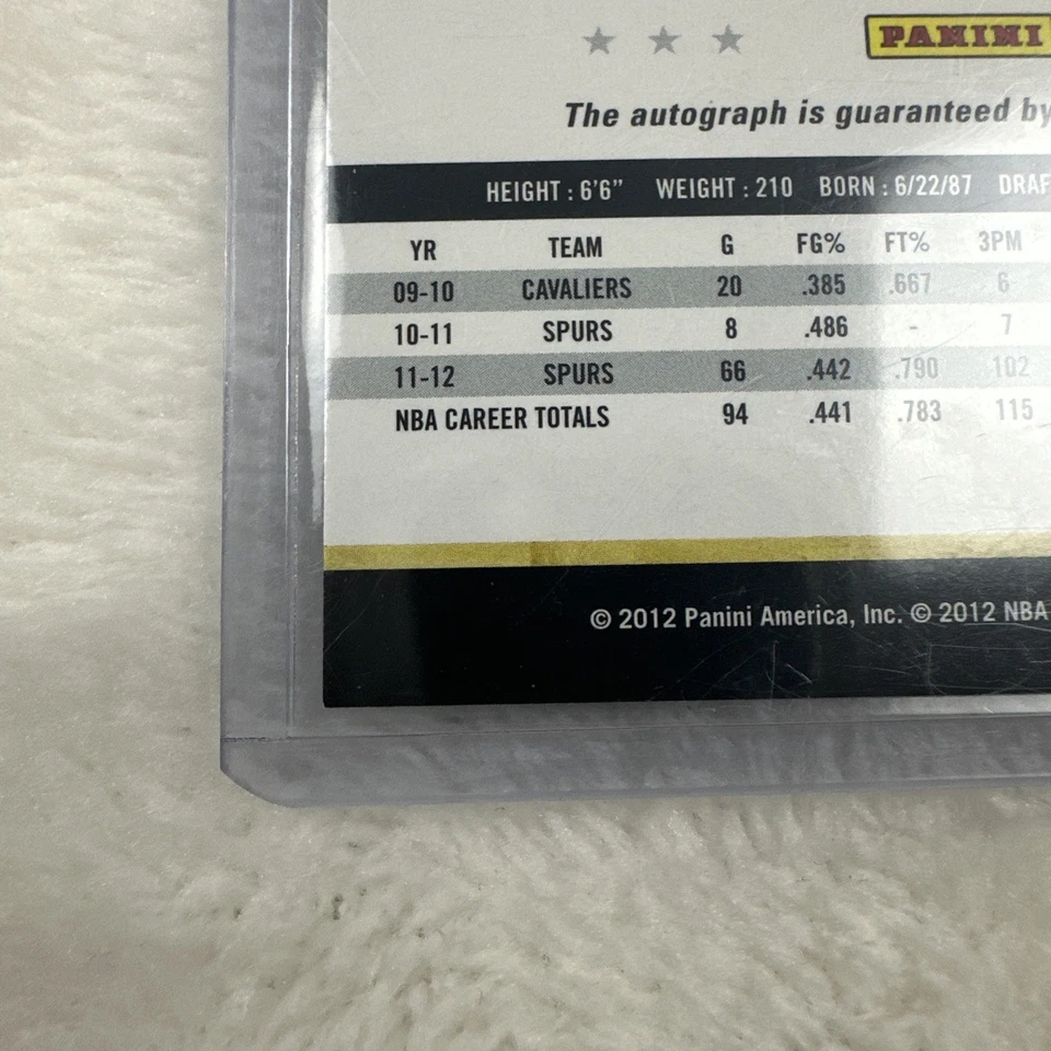 2012-13 NBA Hoops 丹尼·格林签名卡圣安东尼奥马刺队 — 第 4/4 张图片