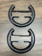 Mario Kart Wii Wheel Lot of 2- Ubisoft Thrustmaster- Black