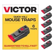 Victor M123SSR Quick-Kill Easy Set Mouse Trap, 6 Reusable 6 Traps, Gray