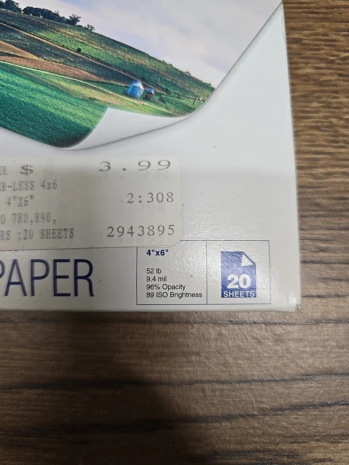 Epson Borderless Glossy 4" x 6" Photo Paper 52lb 9.4mil 20 Sheets Sealed - Image 4 of 4