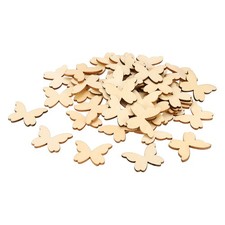 50 Pcs Wooden Butterflies for Crafts, 1.4"x1.1" Wooden Butterfly Cutouts