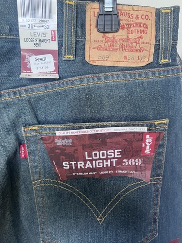 Vintage NWT 2006 Levi's 569 loose fit straight leg jeans size 38 x 32 ,skater - Bild 3 von 10