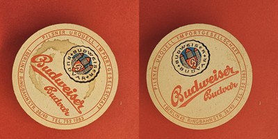 Budweiser Budvar Importgesellschaft Brauerei Bierdeckel Bier