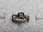 GRANDMA GRABE'S BEAUTIFUL VINTAGE 925 STERLING SILVER SMOKY TOPAZ 2.27G RING SZ7
