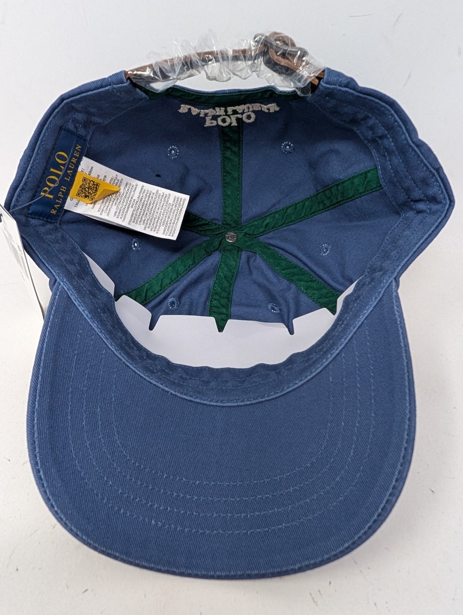 Polo Ralph Lauren Hat Cap Navy Polo Bear Adjustable Leather Strap