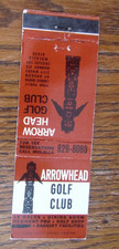 ARROWHEAD GOLF CLUB MATCHBOOK COVER: OREGON CITTY, OR EMPTY 1970s MATCHCOVER M11