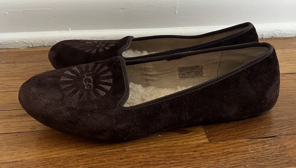 UGG Australia Alloway женщин коричневый замши меха с подкладкой балет плоский размер обуви 9 - Изображение 3 из 4