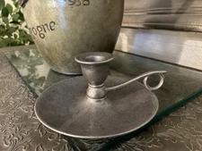PEWTER Carson States Metal Candle Holder Chamber Candlestick Vintage