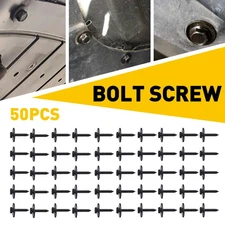 50PCS Car Fender Body Metal Screws Bumper Retainer Clips Bolts 7.8mm Hex Head US