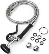 Pre Rinse Spray Valve with 45" Flexible Pre Rinse Hose,Non-Slip Commercial Sink 