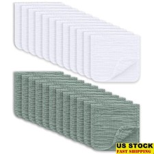 Cotton Muslin Burp Cloths Soft Absorbent Multi-Function Baby Wipes Washcloths US