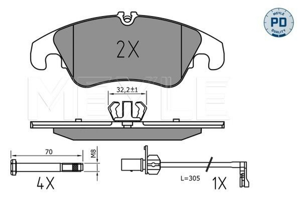 Meyle BremsbelÄGe Passend FüR Audi A6 4G2 4GC 4G5 4GD 4GH 4GJ A7 4GA 4GF Q5-image