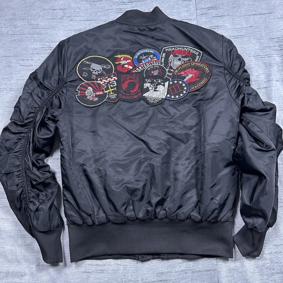 Куртка-бомбер American Stitch мужская размер Small с нашивками - Изображение 3 из 4