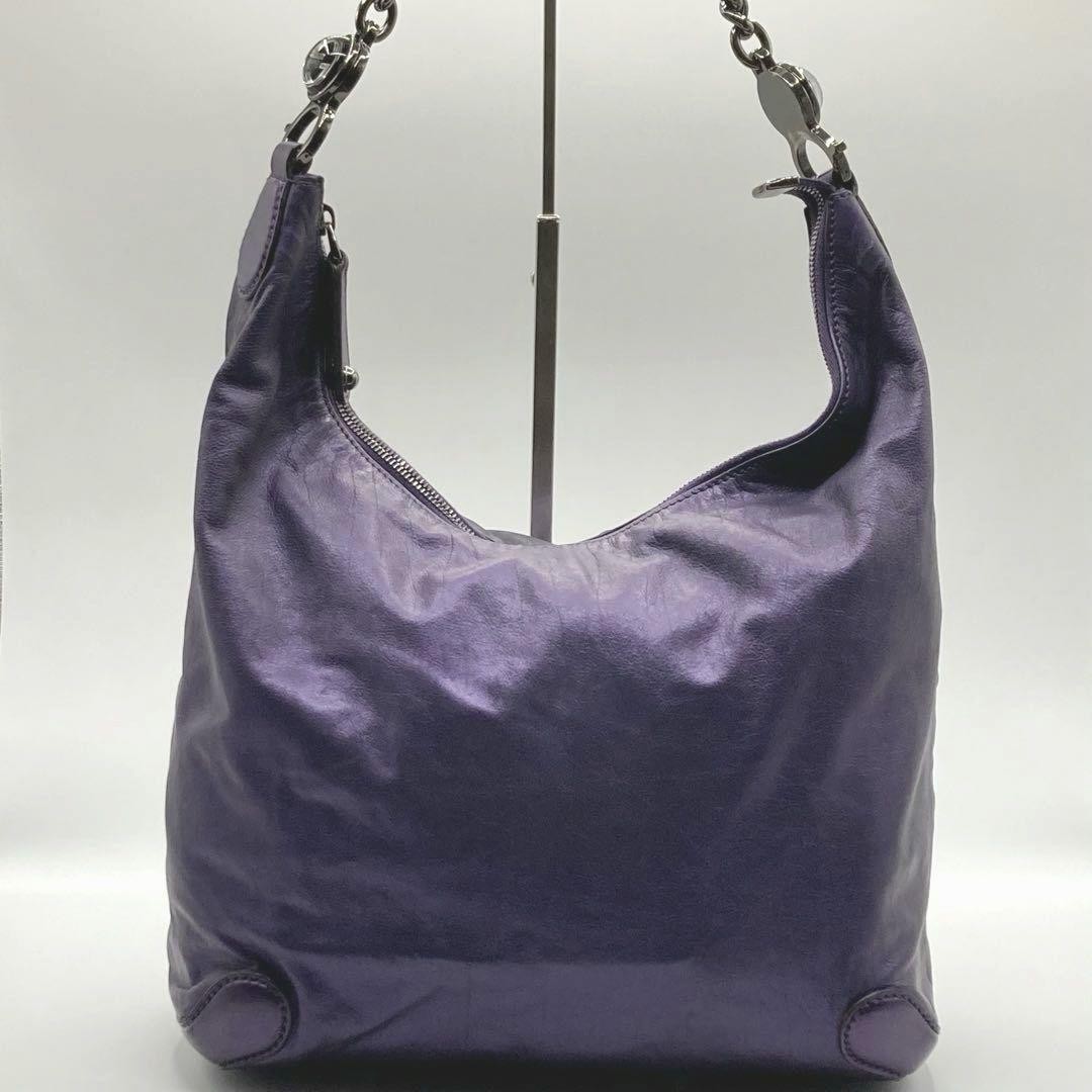 Gucci Galaxy One Shoulder Purple Leather Interlocking Bag Pre-Owned