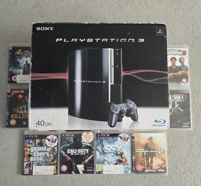 Original Playstation 3 PS3 40GB Fat Konsole & 8 Spiele.  Komplett